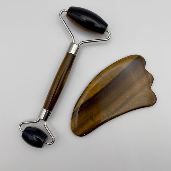 Tiger Eye Facial Roller Gua Sha Combo Sets