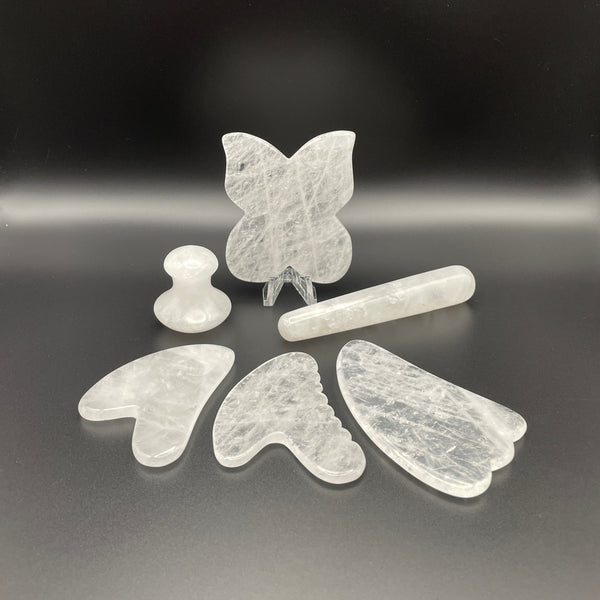 Clear Quartz Gua Sha Facial Tools