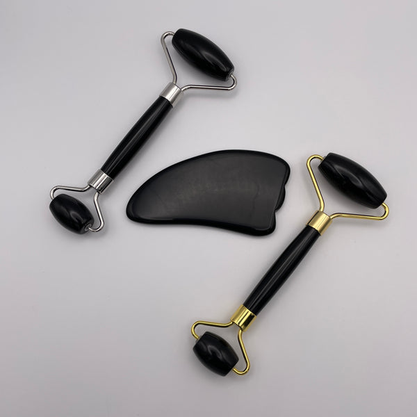 Black Obsidian Facial Roller Gua Sha Combo Sets