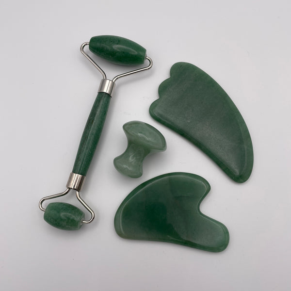 Green Aventurine Facial Roller Gua Sha Combo Sets