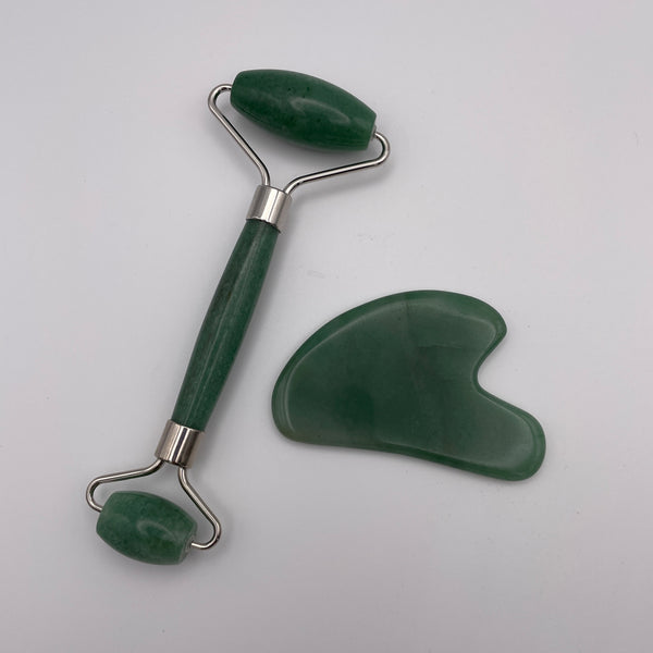 Green Aventurine Facial Roller Gua Sha Combo Sets