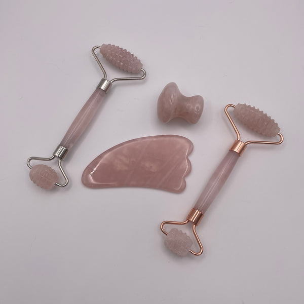 Rose Quartz Facial Roller Gua Sha Combo Sets