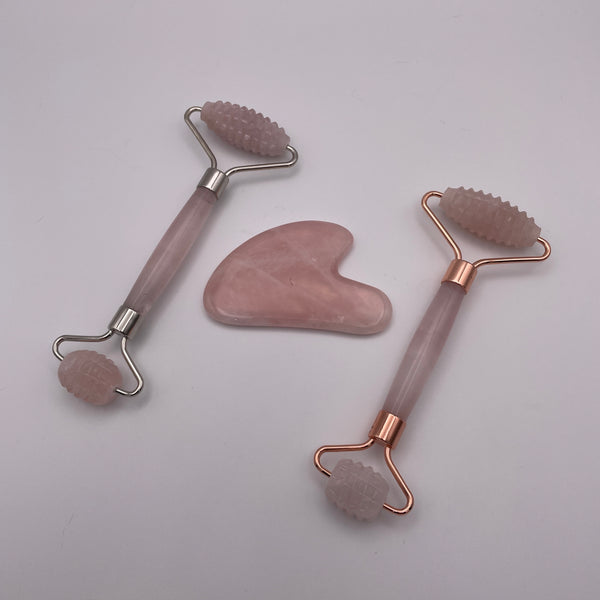 Rose Quartz Facial Roller Gua Sha Combo Sets