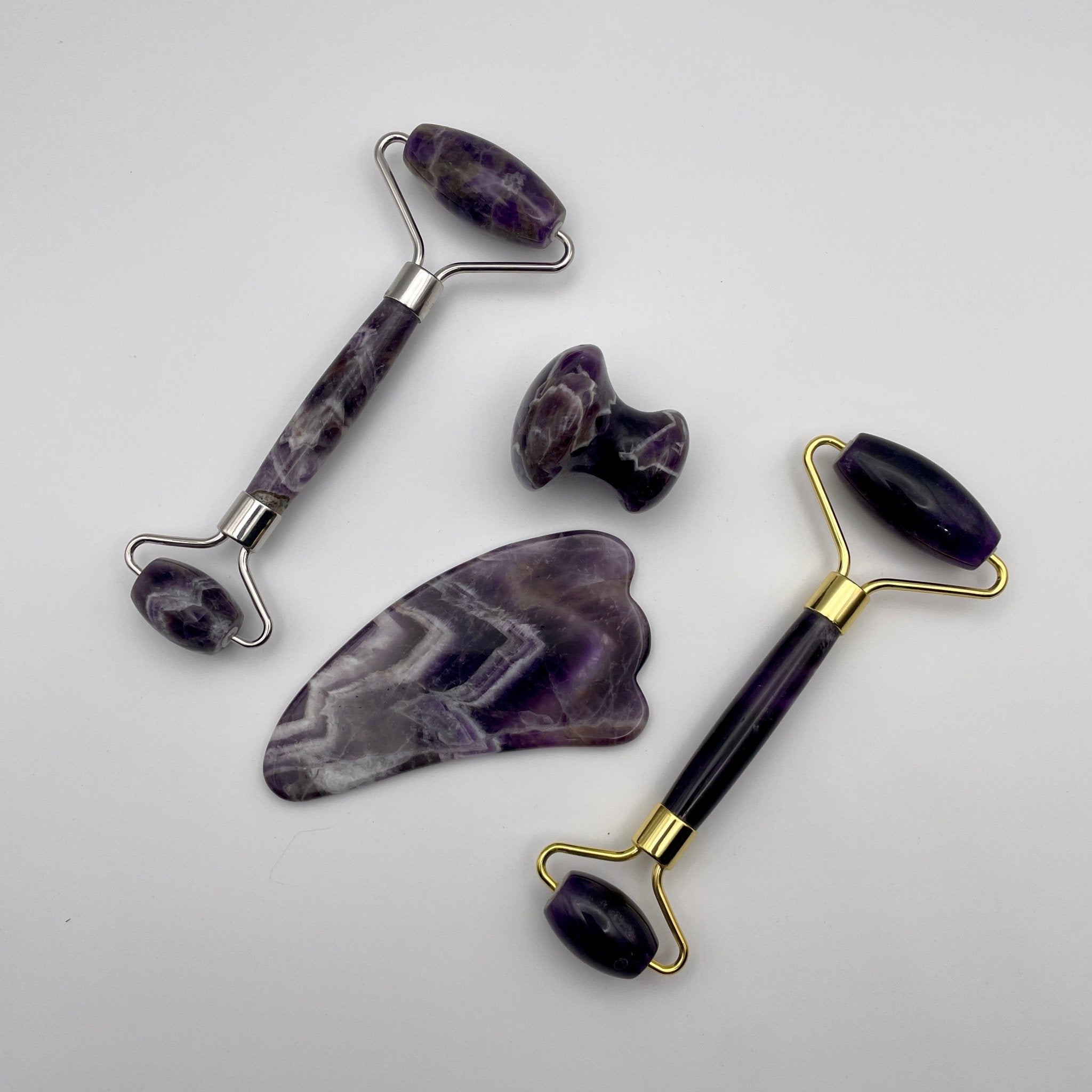 Amethyst Facial Roller Gua Sha Combo Sets - Mystic Obsessions