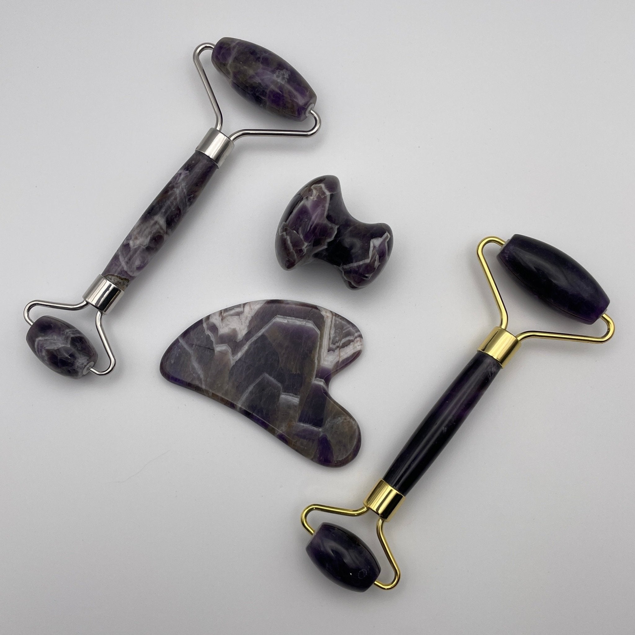 Amethyst Facial Roller Gua Sha Combo Sets - Mystic Obsessions