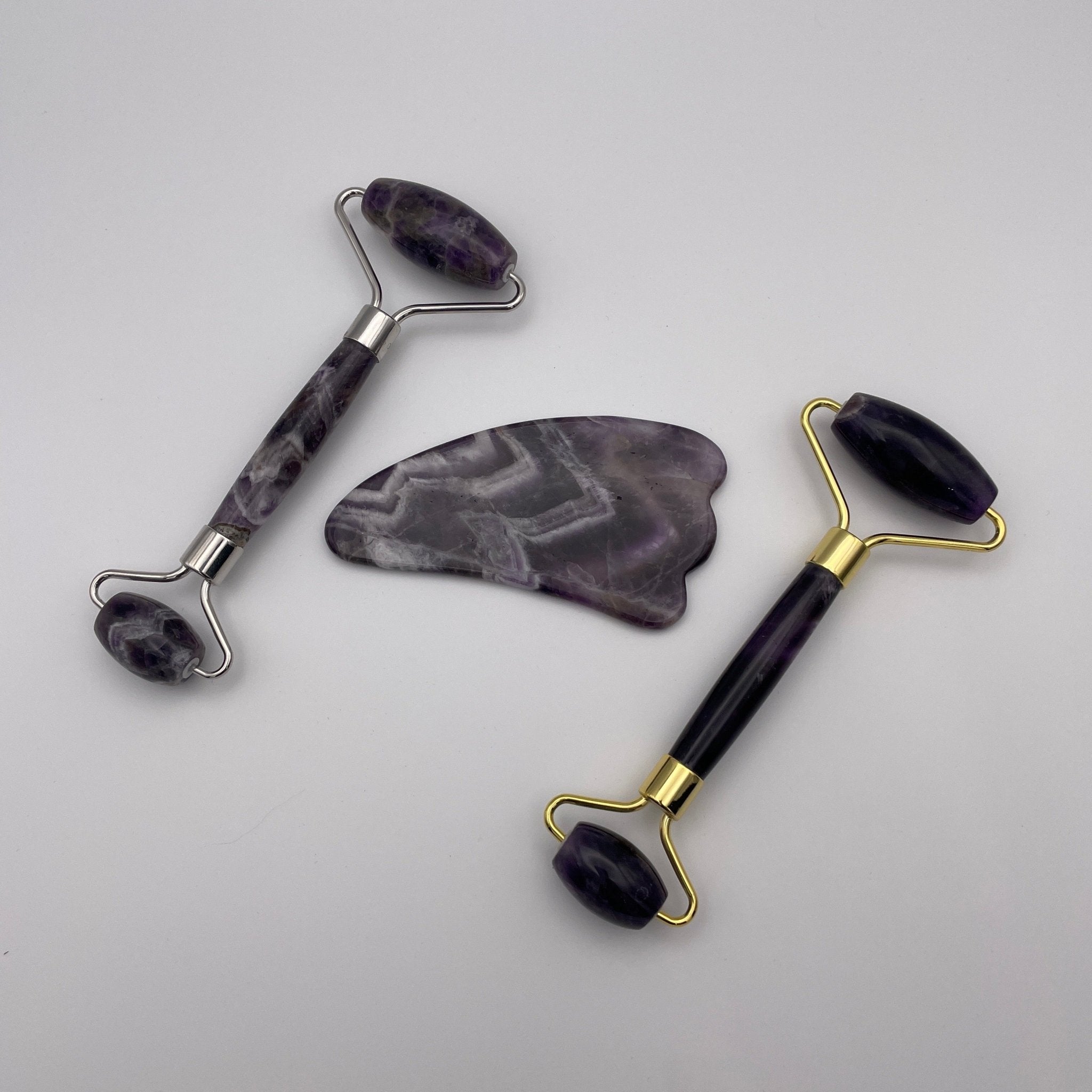 Amethyst Facial Roller Gua Sha Combo Sets - Mystic Obsessions