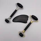 Black Obsidian Facial Roller Gua Sha Combo Sets - Mystic Obsessions