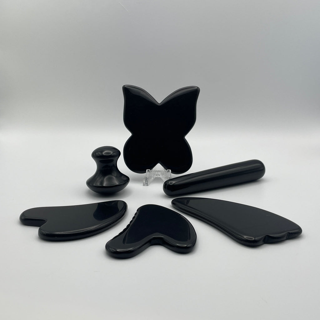Black Obsidian Gua Sha Facial Tools - Mystic Obsessions