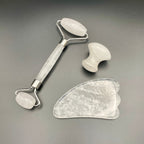 Clear Quartz Facial Roller Gua Sha Combo Sets - Mystic Obsessions