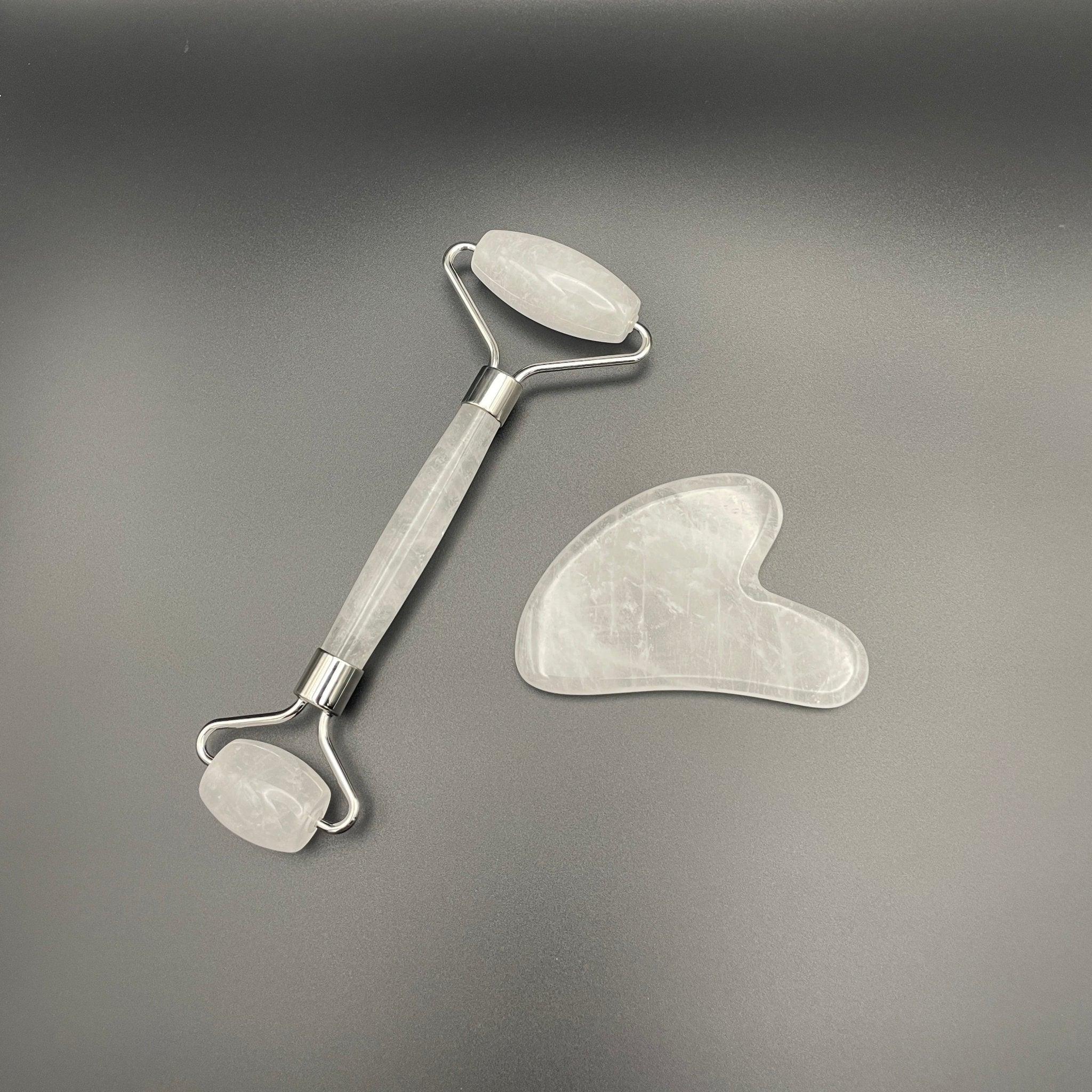 Clear Quartz Facial Roller Gua Sha Combo Sets - Mystic Obsessions