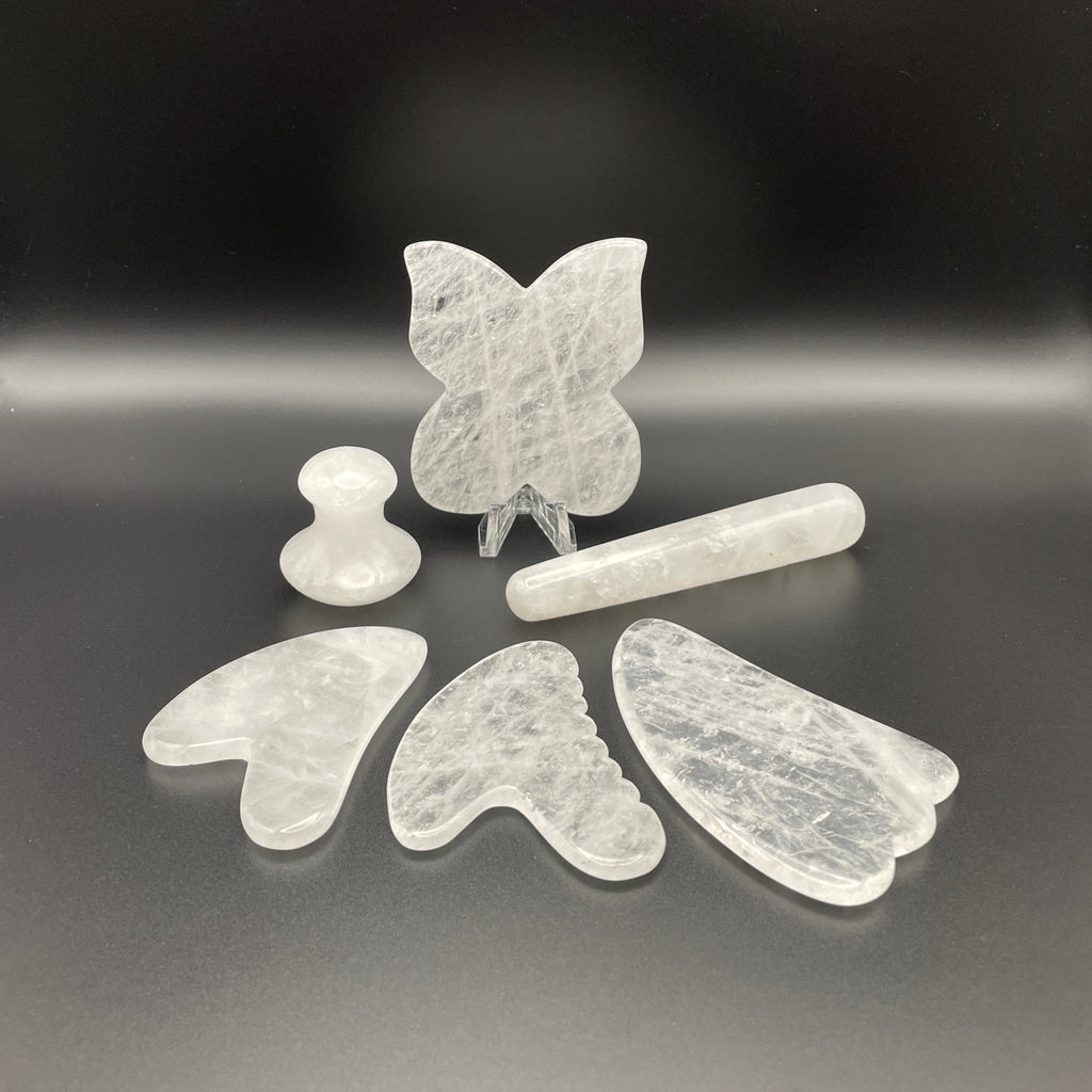 Clear Quartz Gua Sha Facial Tools - Mystic Obsessions