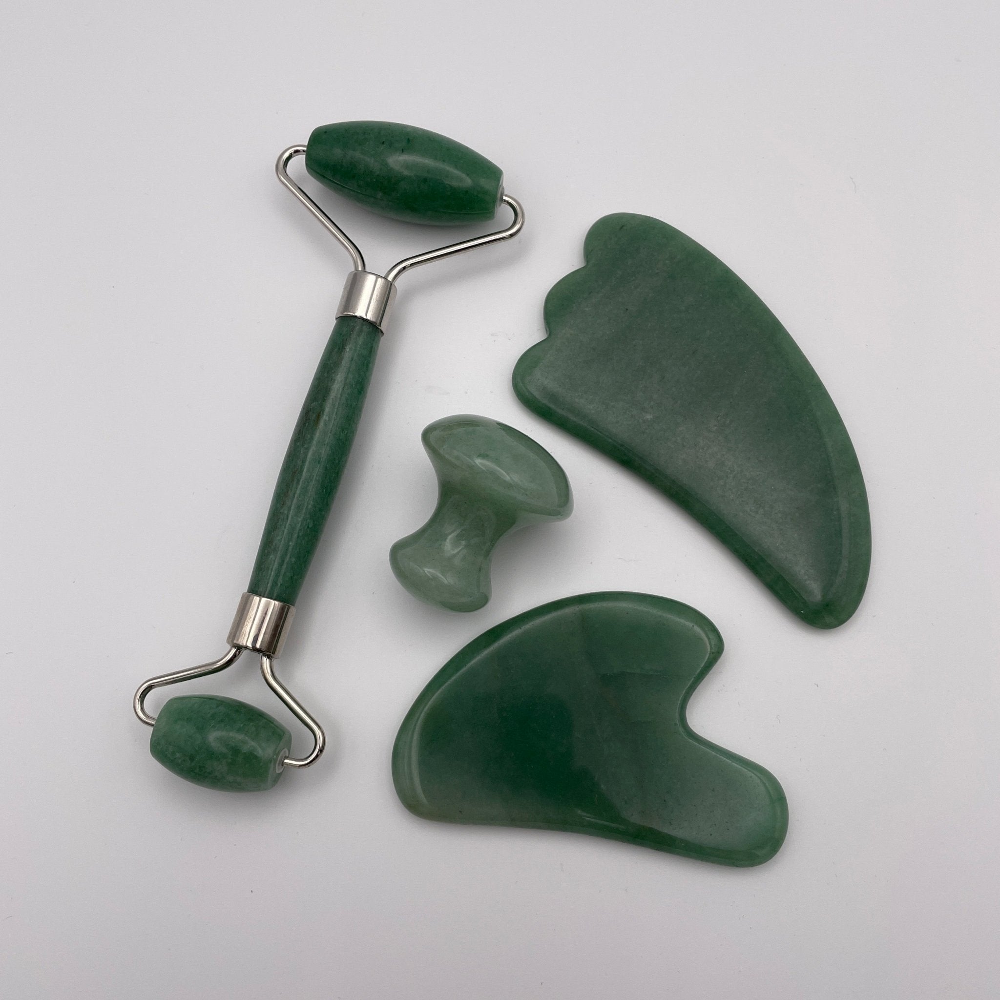 Green Aventurine Facial Roller Gua Sha Combo Sets - Mystic Obsessions
