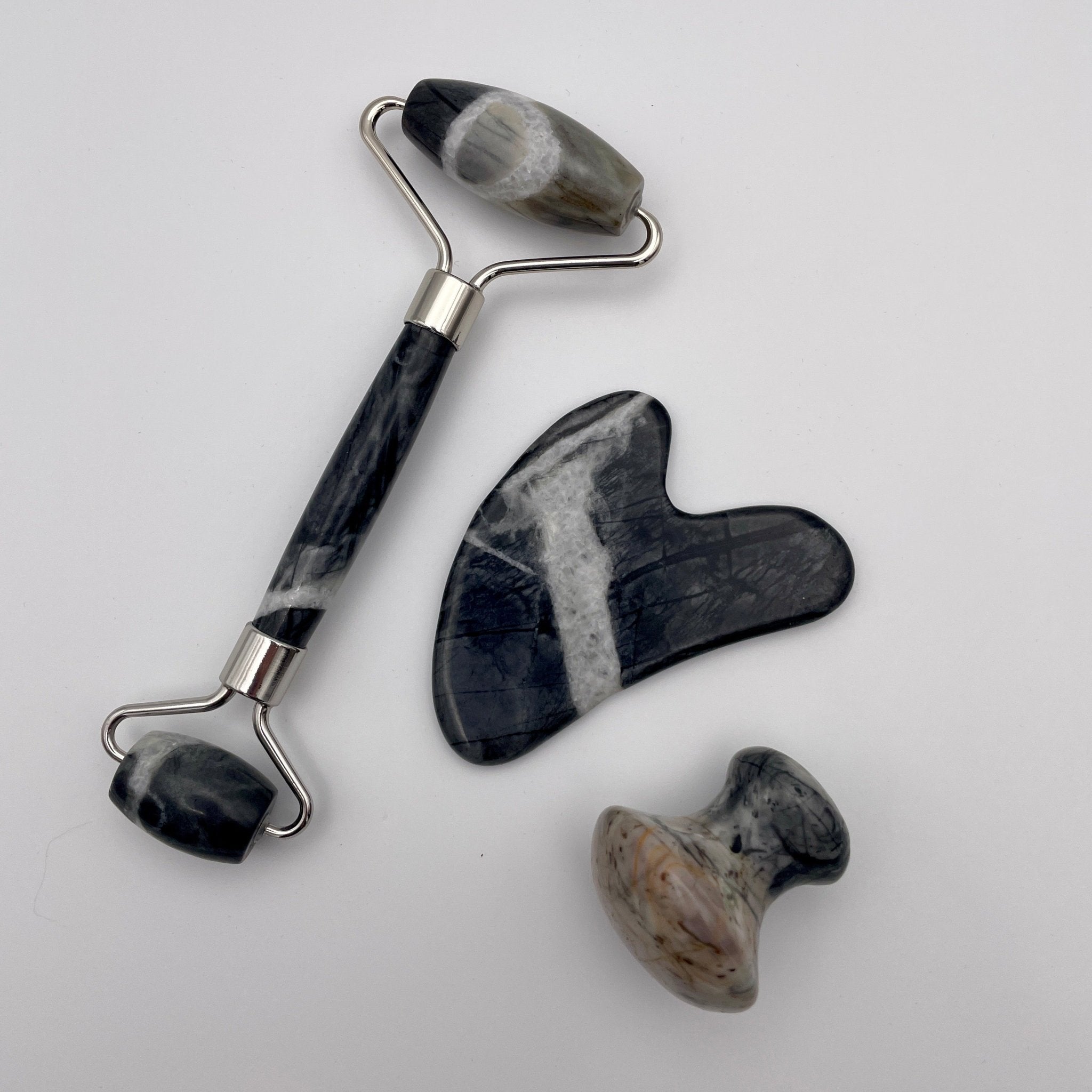 Picasso Jasper Facial Roller Gua Sha Combo Sets - Mystic Obsessions