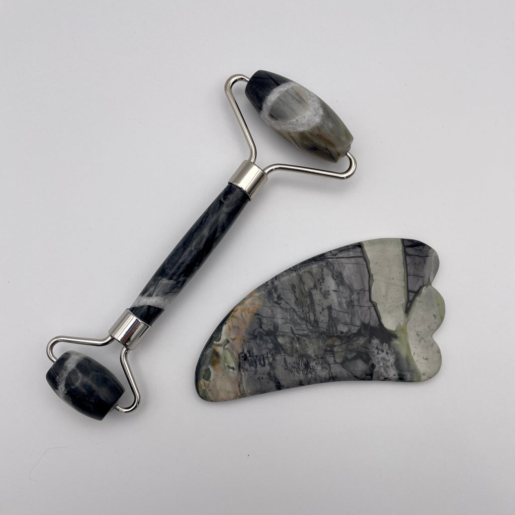 Picasso Jasper Facial Roller Gua Sha Combo Sets - Mystic Obsessions
