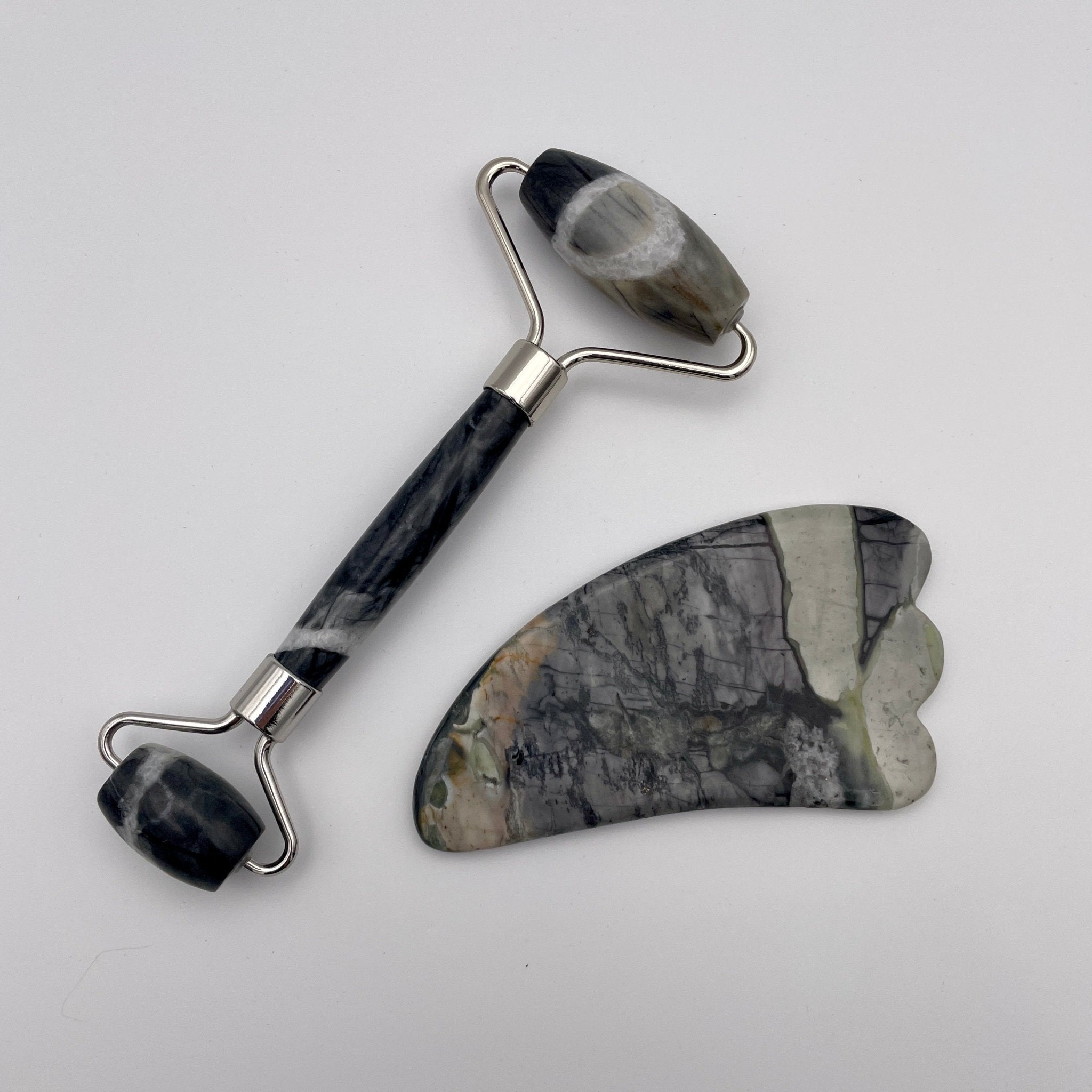 Picasso Jasper Facial Roller Gua Sha Combo Sets - Mystic Obsessions