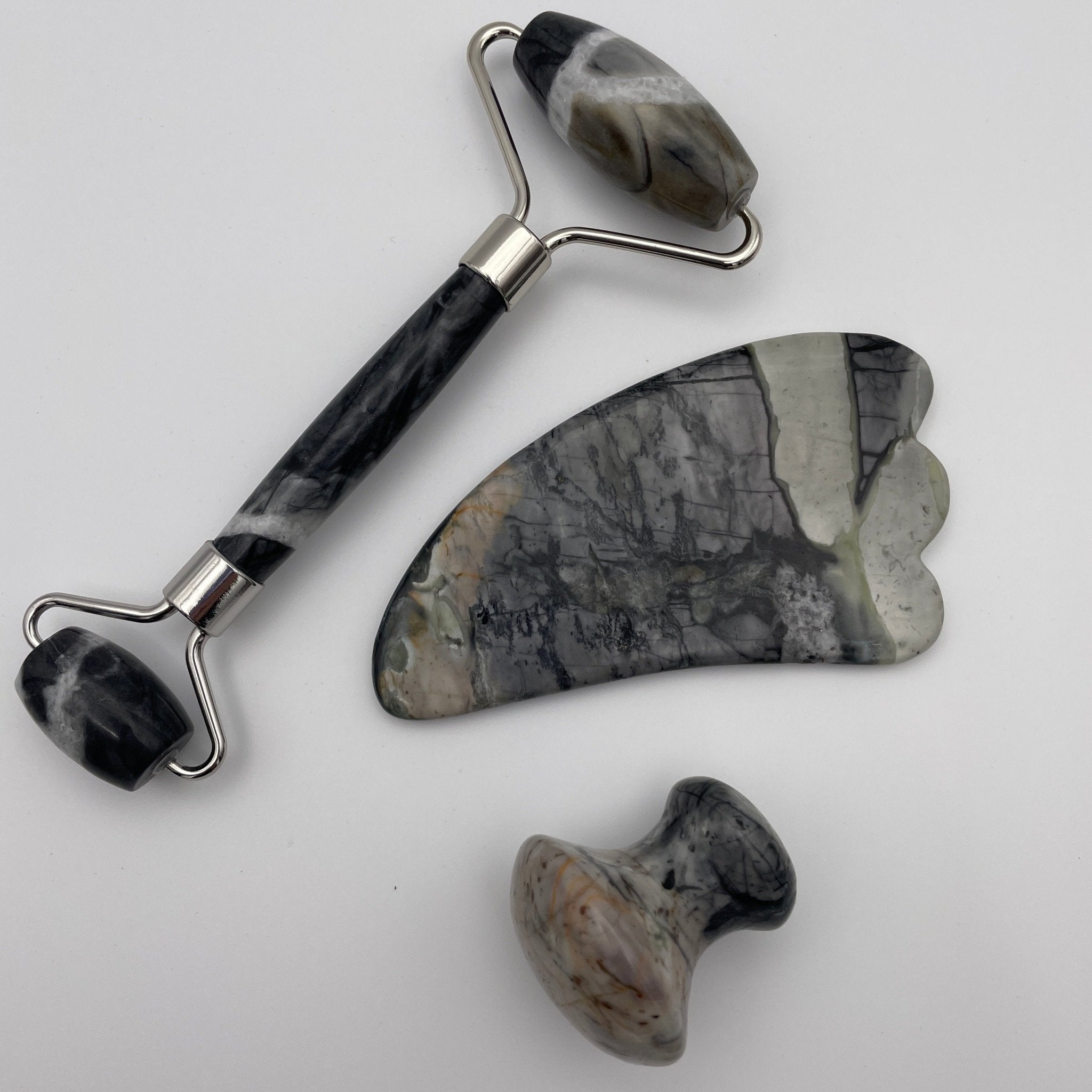 Picasso Jasper Facial Roller Gua Sha Combo Sets - Mystic Obsessions