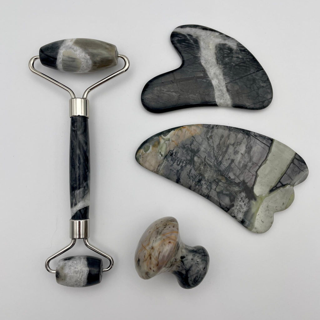 Picasso Jasper Facial Roller Gua Sha Combo Sets - Mystic Obsessions
