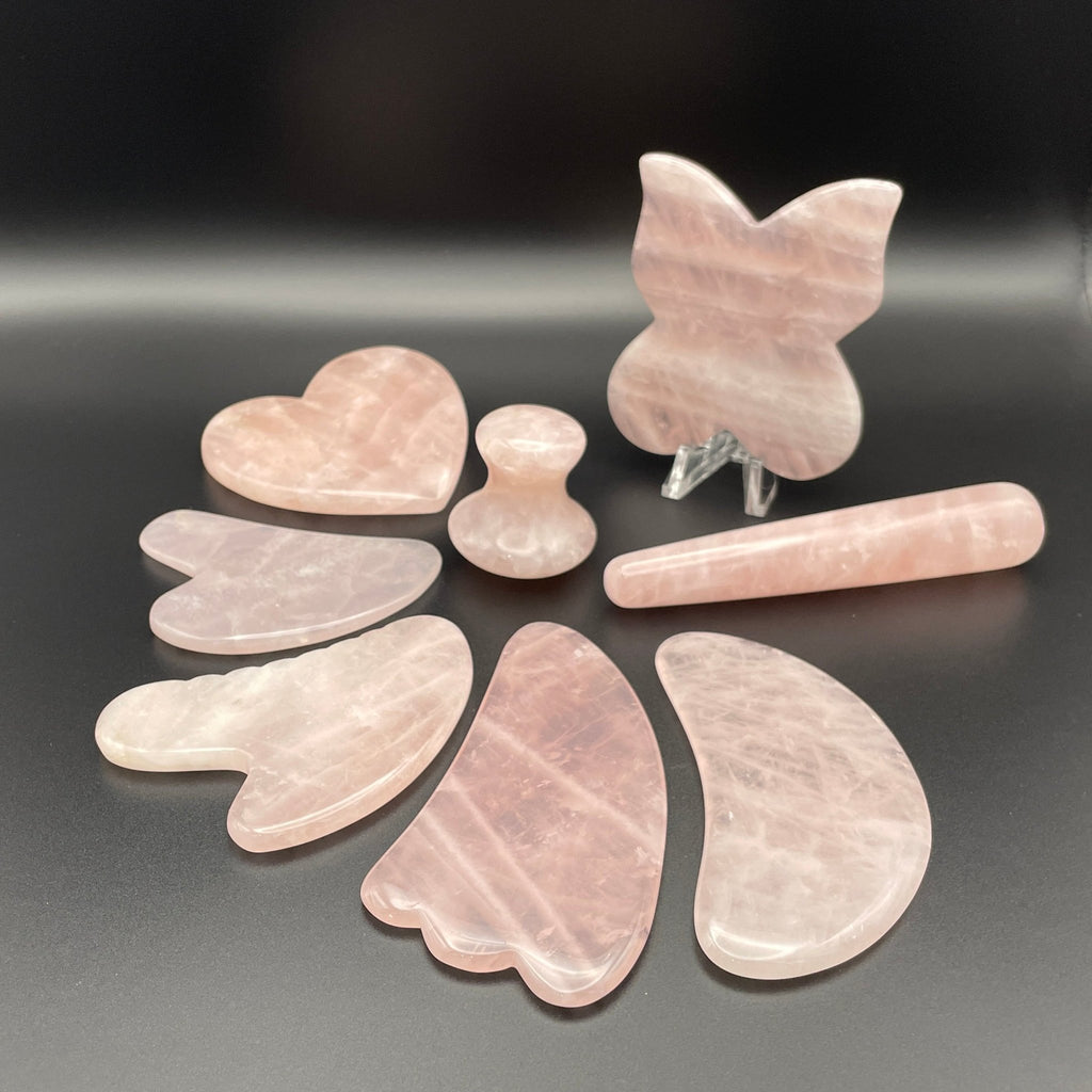 Rose Quartz Gua Sha Facial Tools - Mystic Obsessions