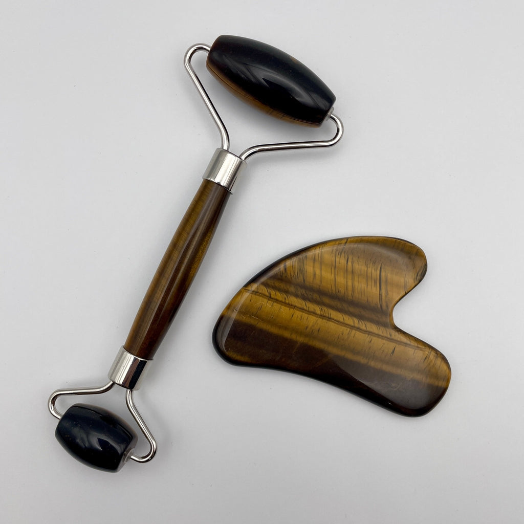 Tiger Eye Facial Roller Gua Sha Combo Sets - Mystic Obsessions