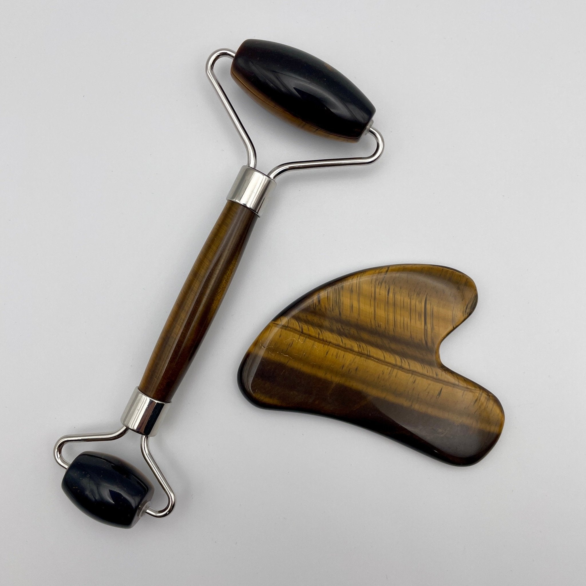 Tiger Eye Facial Roller Gua Sha Combo Sets - Mystic Obsessions