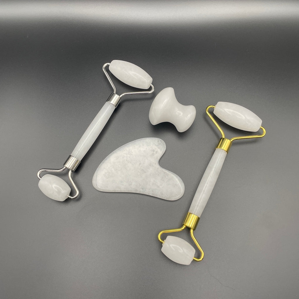 White Jade Facial Roller Gua Sha Combo Sets - Mystic Obsessions