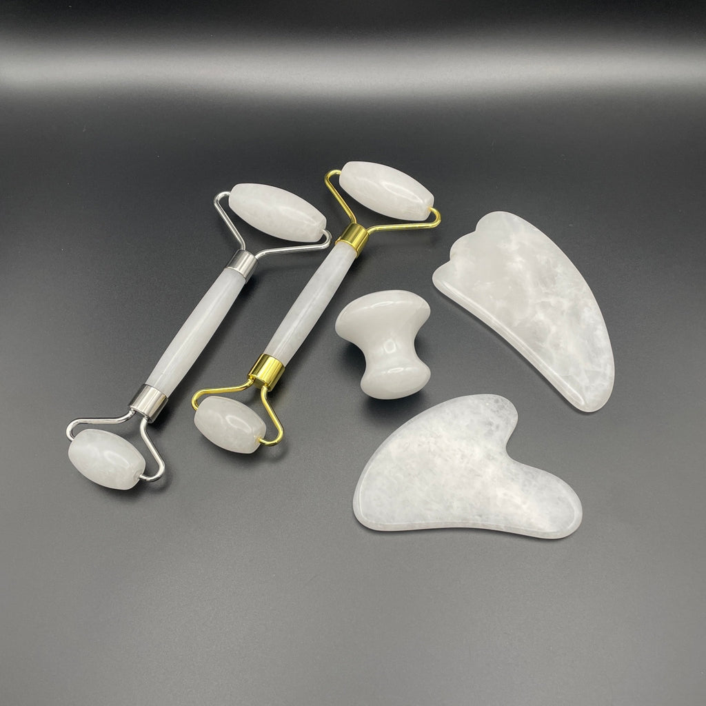 White Jade Facial Roller Gua Sha Combo Sets - Mystic Obsessions