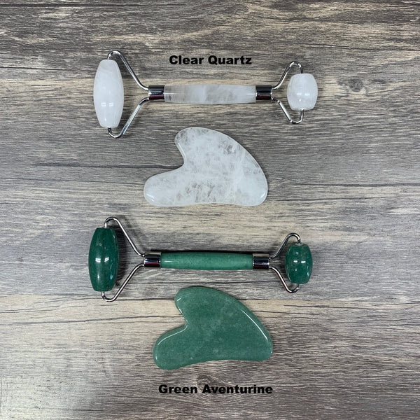 Stone Facial Roller and Gua Sha combo sets