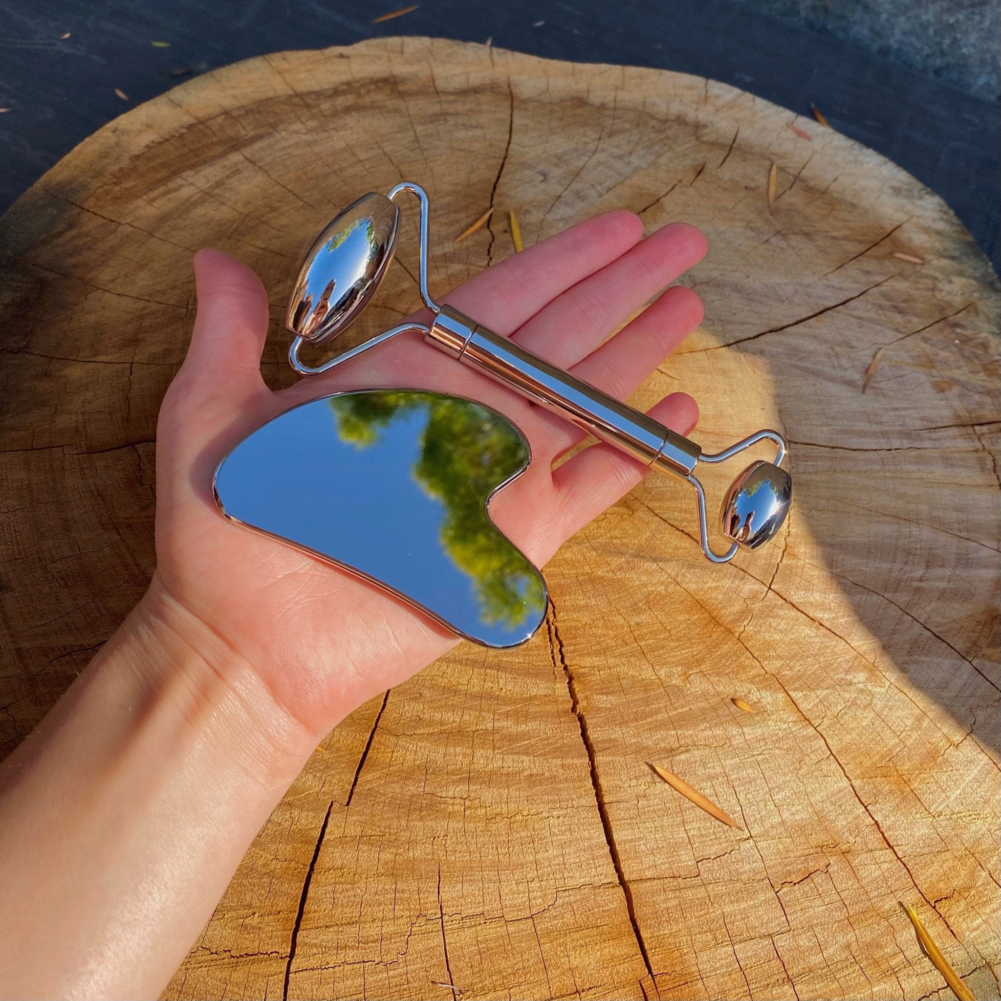Stainless Steel Roller Gua Sha Combo Set - Mystic Obsessions