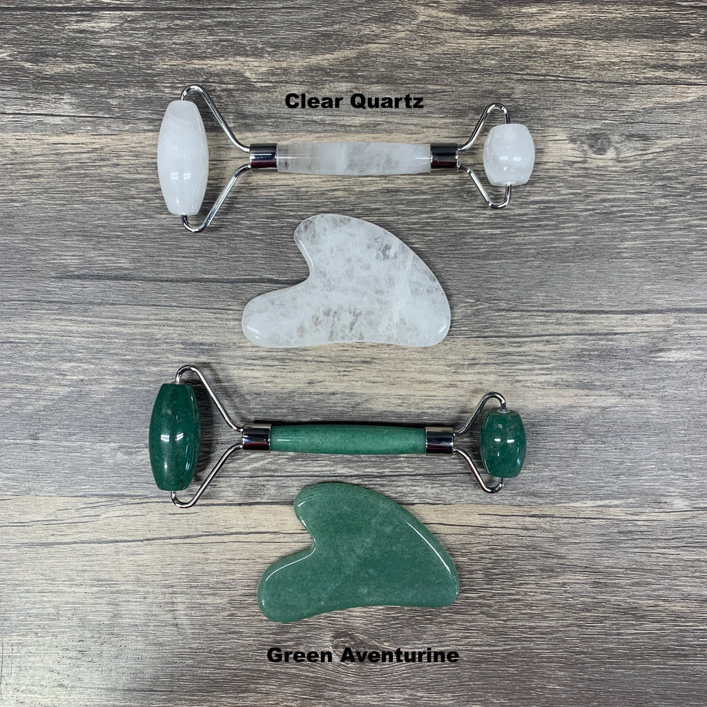 Stone Facial Roller and Gua Sha combo sets - Mystic Obsessions